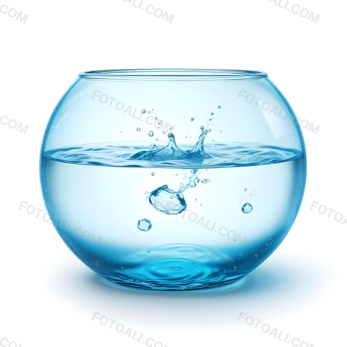 3d Model A Round Glass Fishbowl Filled With Water The Water Is Rippling And Has Bubbles Isolated On A White Background Figure Octane Render Volumetric Highly Detailed Videogame Aesthetic 55 A40e