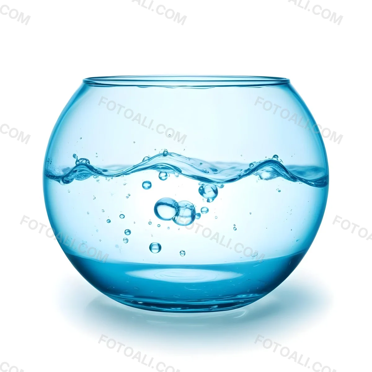 3d Model A Round Glass Fishbowl Filled With Water The Water Is Rippling And Has Bubbles Isolated On A White Background Figure Octane Render Volumetric Highly Detailed Videogame Aesthetic 8 Bfb3