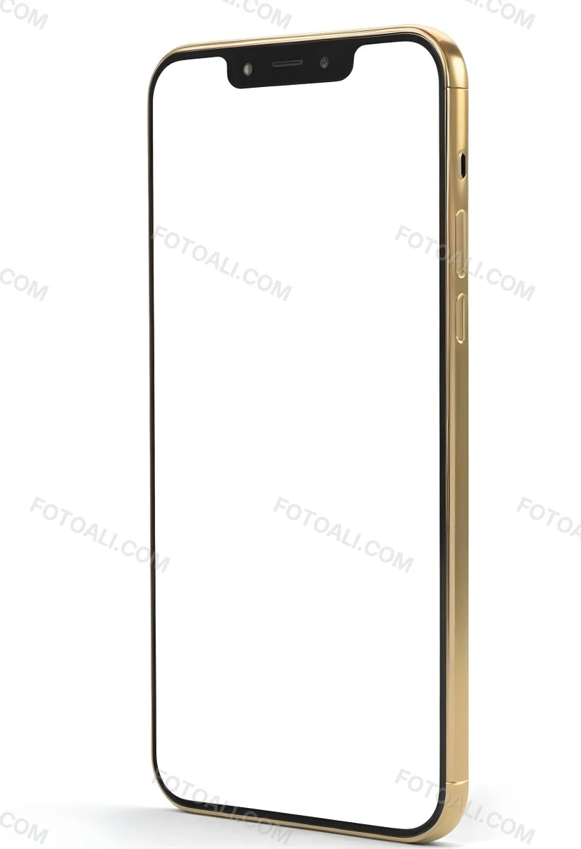 3d Model A Smartphone With A Blank White Screen The Phone Has A Gold Frame Isolated On A White Background Figure Octane Render Volumetric Highly Detailed Videogame Aesthetic 19 3ff1