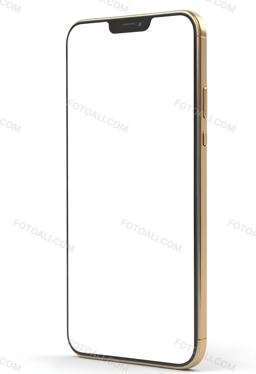 3d Model A Smartphone With A Blank White Screen The Phone Has A Gold Frame Isolated On A White Background Figure Octane Render Volumetric Highly Detailed Videogame Aesthetic 27 5aca