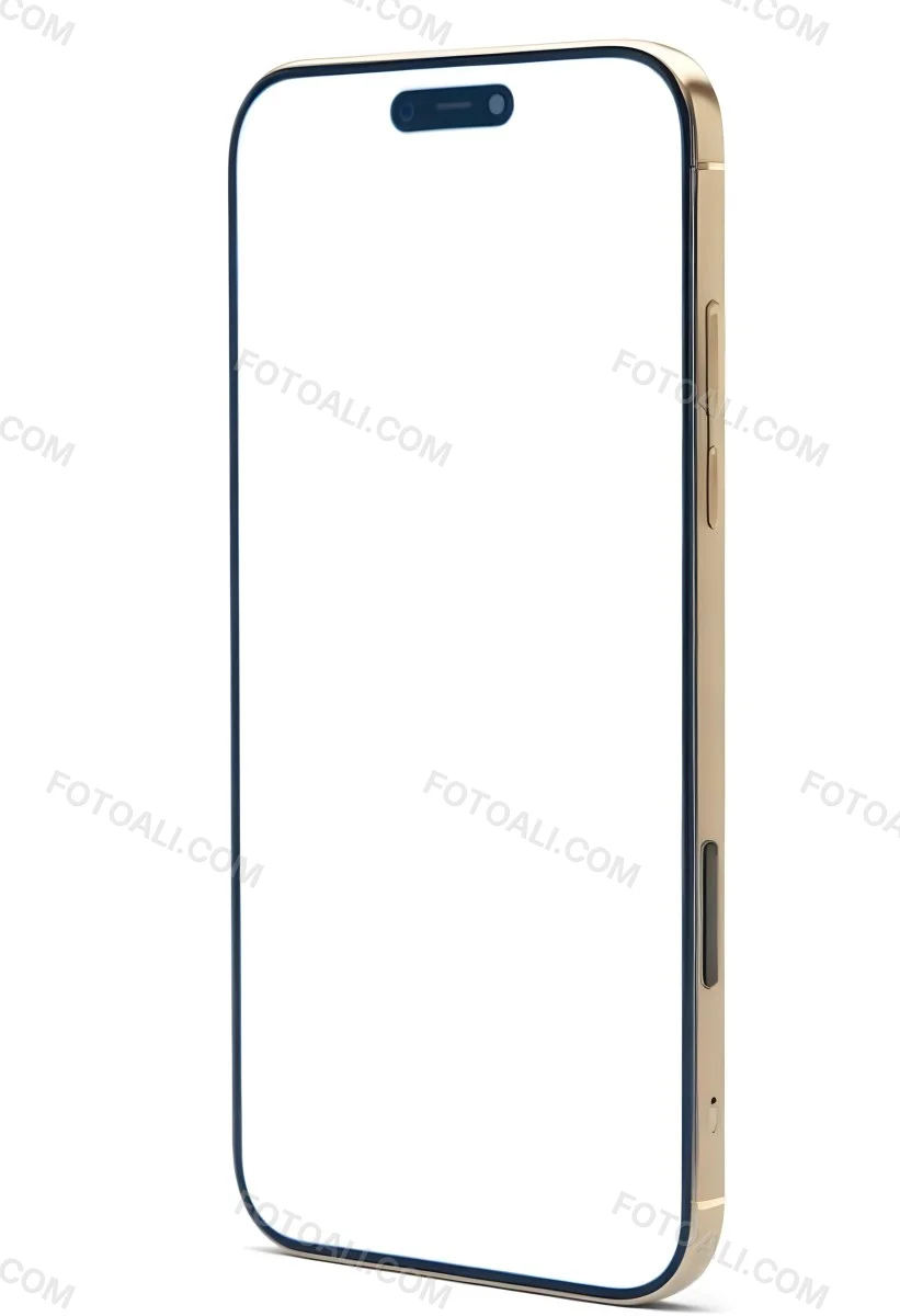 3d Model A Smartphone With A Blank White Screen The Phone Has A Gold Frame Isolated On A White Background Figure Octane Render Volumetric Highly Detailed Videogame Aesthetic 3 1a76