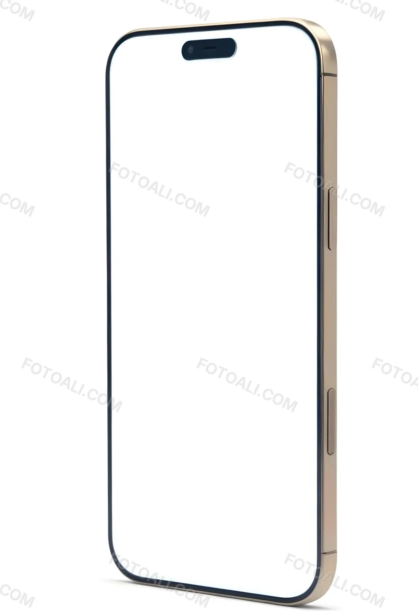 3d Model A Smartphone With A Blank White Screen The Phone Has A Gold Frame Isolated On A White Background Figure Octane Render Volumetric Highly Detailed Videogame Aesthetic 9 B835