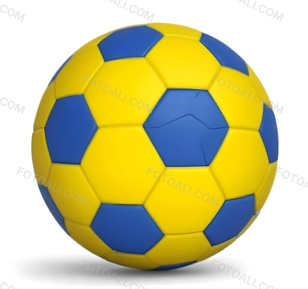 3d Model A Soccer Ball With Yellow And Blue Hexagons In A Yellow Background Figure Octane Render Volumetric Highly Detailed Videogame Aesthetic 7 6310