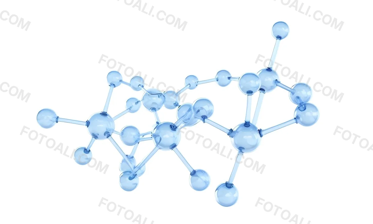 3d Model A Transparent Molecule Structure With Blue Spheres Connected By Thin Rods Science Concept Clean And Minimalist Design Isolated On A White Background Figure Octane Render Volumetric Highly Detailed Videog 13 A880