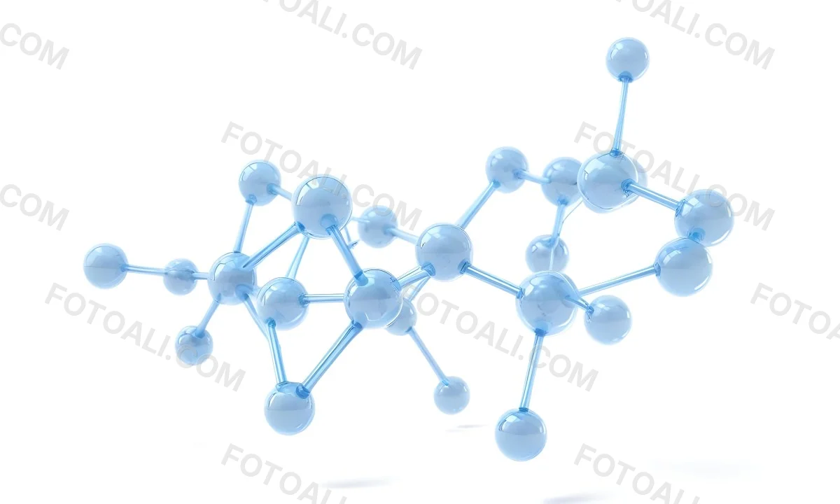 3d Model A Transparent Molecule Structure With Blue Spheres Connected By Thin Rods Science Concept Clean And Minimalist Design Isolated On A White Background Figure Octane Render Volumetric Highly Detailed Videog 15 7002