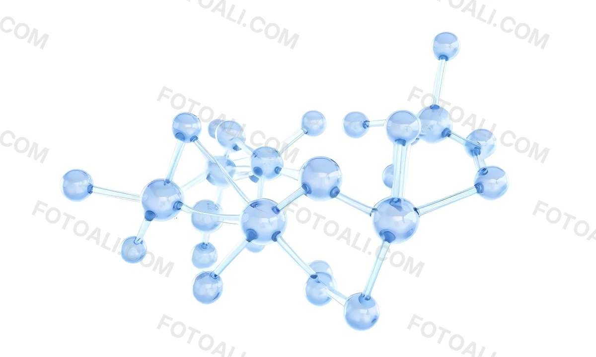 3d Model A Transparent Molecule Structure With Blue Spheres Connected By Thin Rods Science Concept Clean And Minimalist Design Isolated On A White Background Figure Octane Render Volumetric Highly Detailed Videog 17 Ddc6