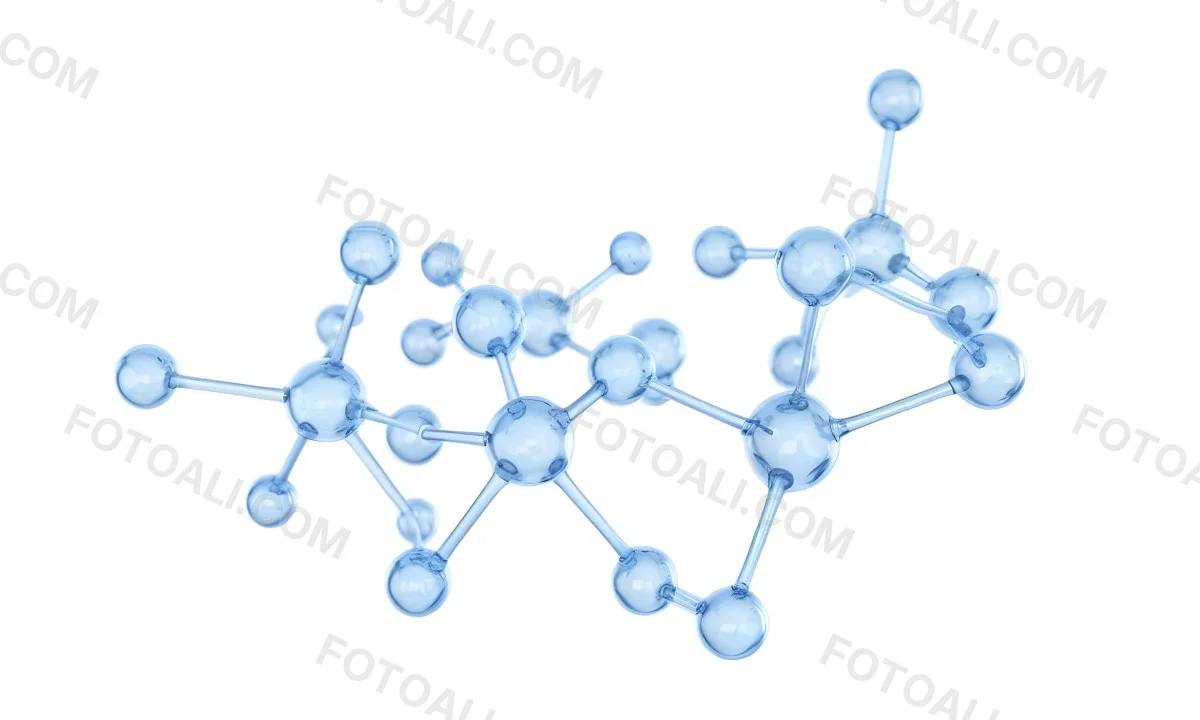 3d Model A Transparent Molecule Structure With Blue Spheres Connected By Thin Rods Science Concept Clean And Minimalist Design Isolated On A White Background Figure Octane Render Volumetric Highly Detailed Videog 19 A1ca