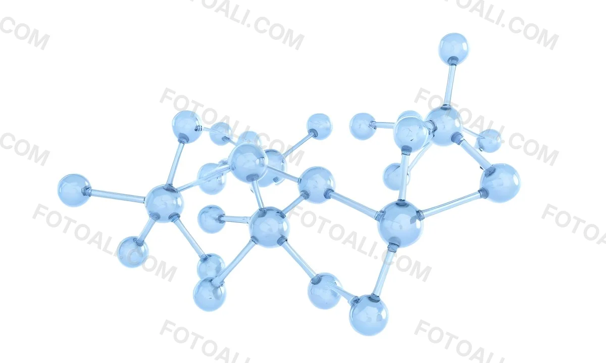 3d Model A Transparent Molecule Structure With Blue Spheres Connected By Thin Rods Science Concept Clean And Minimalist Design Isolated On A White Background Figure Octane Render Volumetric Highly Detailed Videog 21 D3cb