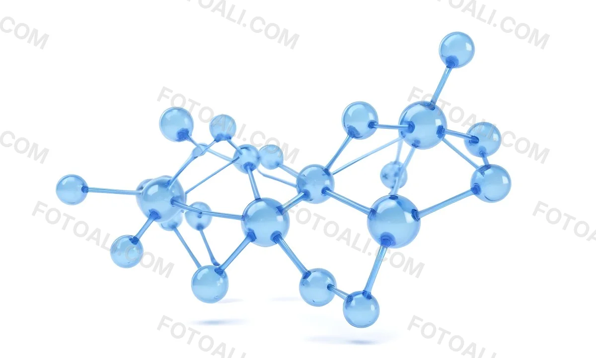 3d Model A Transparent Molecule Structure With Blue Spheres Connected By Thin Rods Science Concept Clean And Minimalist Design Isolated On A White Background Figure Octane Render Volumetric Highly Detailed Videog 23 26d5