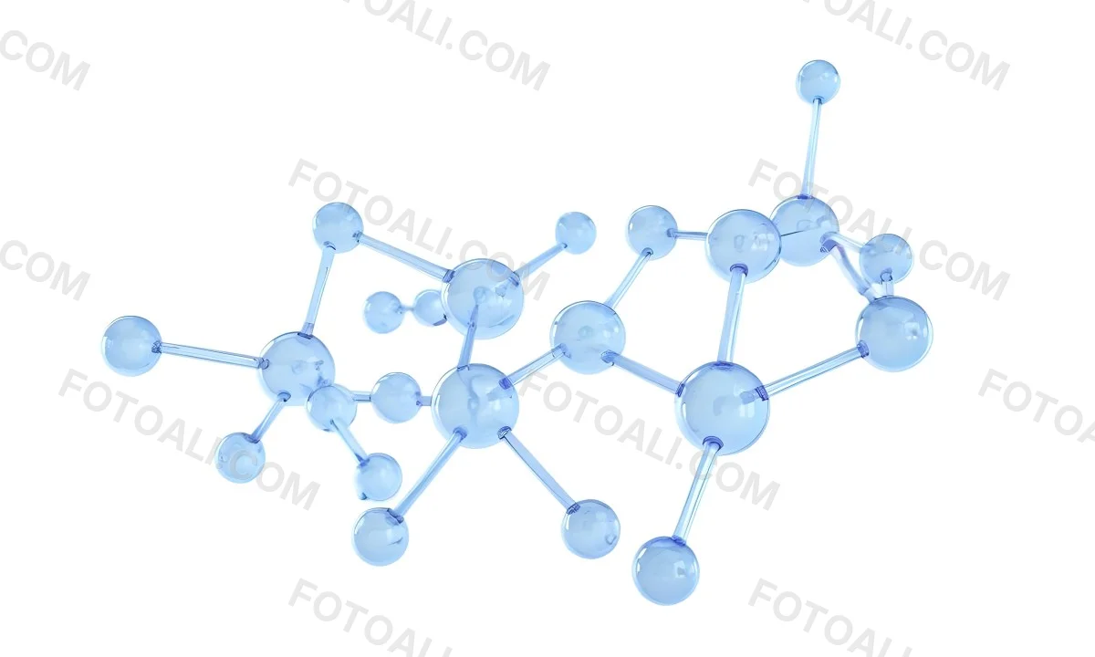 3d Model A Transparent Molecule Structure With Blue Spheres Connected By Thin Rods Science Concept Clean And Minimalist Design Isolated On A White Background Figure Octane Render Volumetric Highly Detailed Videog 3 8c08