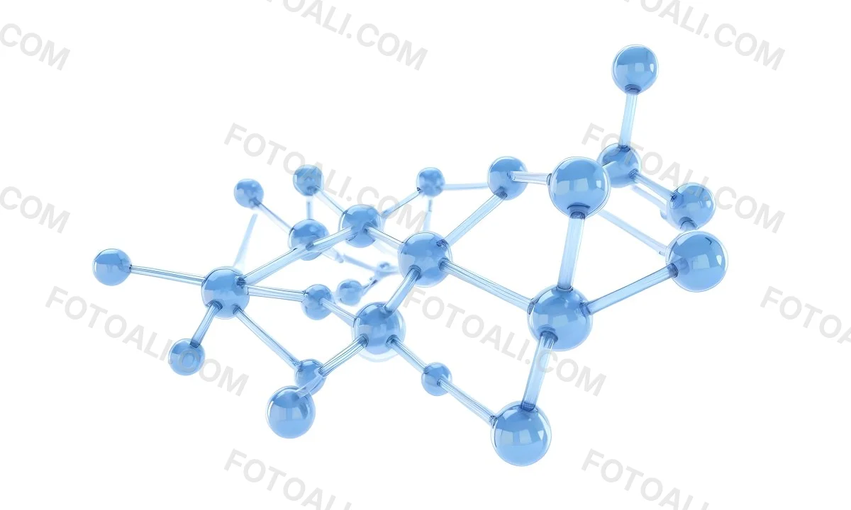 3d Model A Transparent Molecule Structure With Blue Spheres Connected By Thin Rods Science Concept Clean And Minimalist Design Isolated On A White Background Figure Octane Render Volumetric Highly Detailed Videog 9 35a0