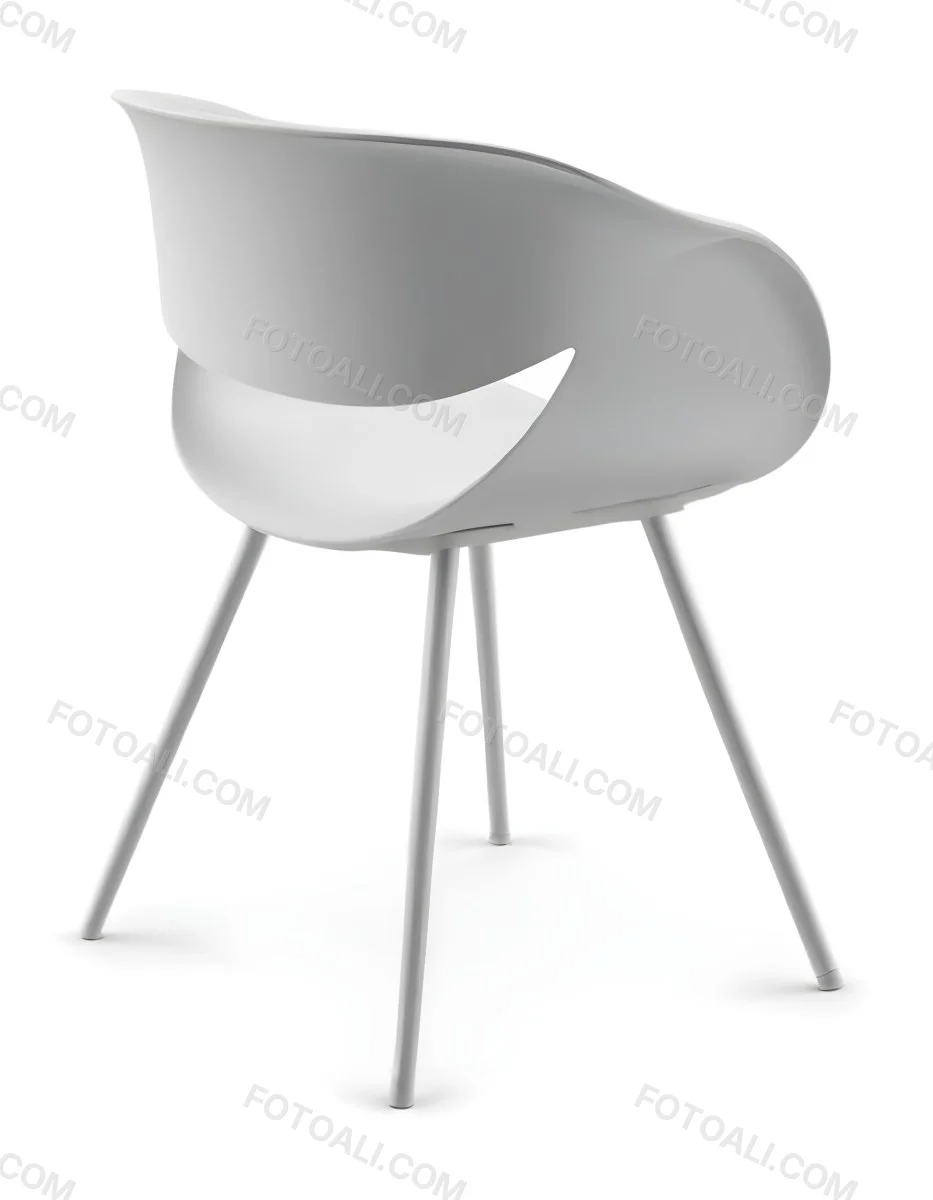 3d Model A White Plastic Chair With Three Plastic Legs The Chair Has A Curved Back And Armrests In A White Background Figure Octane Render Volumetric Highly Detailed Videogame Aesthetic 14 Df38