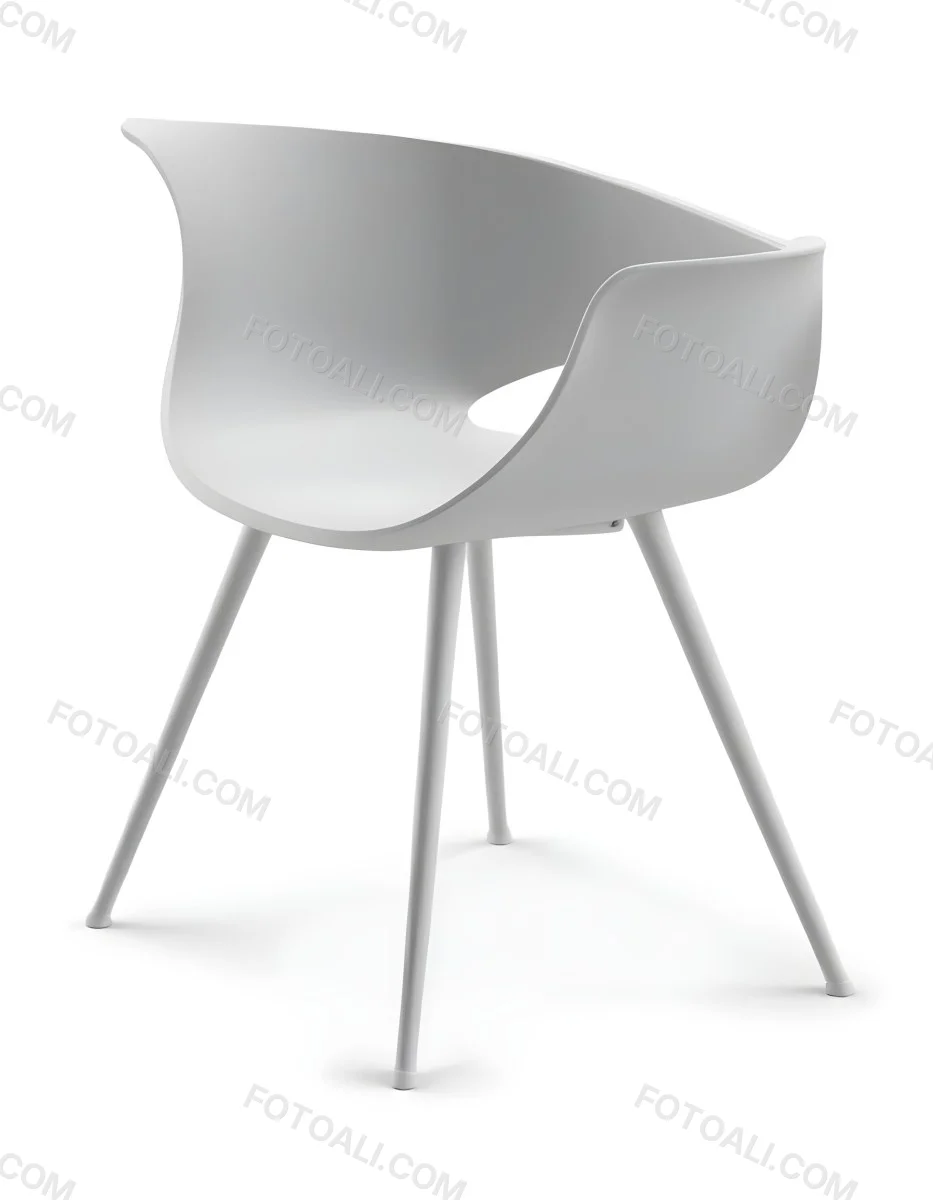 3d Model A White Plastic Chair With Three Plastic Legs The Chair Has A Curved Back And Armrests In A White Background Figure Octane Render Volumetric Highly Detailed Videogame Aesthetic 2 E5f0