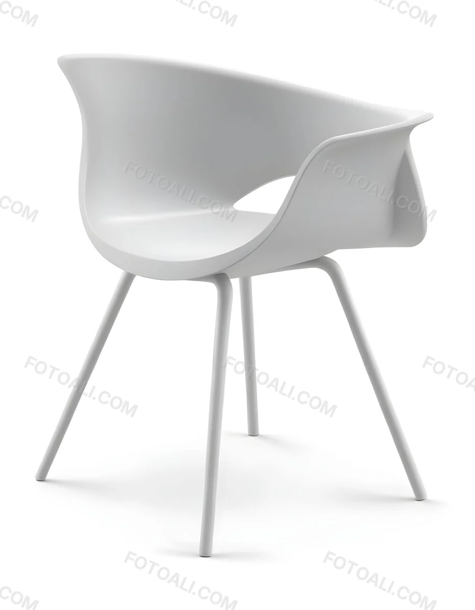 3d Model A White Plastic Chair With Three Plastic Legs The Chair Has A Curved Back And Armrests In A White Background Figure Octane Render Volumetric Highly Detailed Videogame Aesthetic 5 A6fc