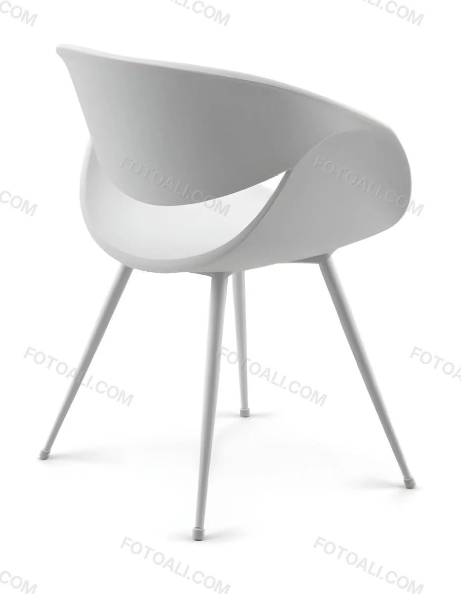3d Model A White Plastic Chair With Three Plastic Legs The Chair Has A Curved Back And Armrests In A White Background Figure Octane Render Volumetric Highly Detailed Videogame Aesthetic 6 C225