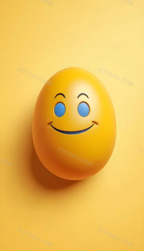 3d Model A Yellow Egg With A Smiling Face And Yellow Eyes On A Blue Background Figure Octane Render Volumetric Highly Detailed Videogame Aesthetic 11 A25c