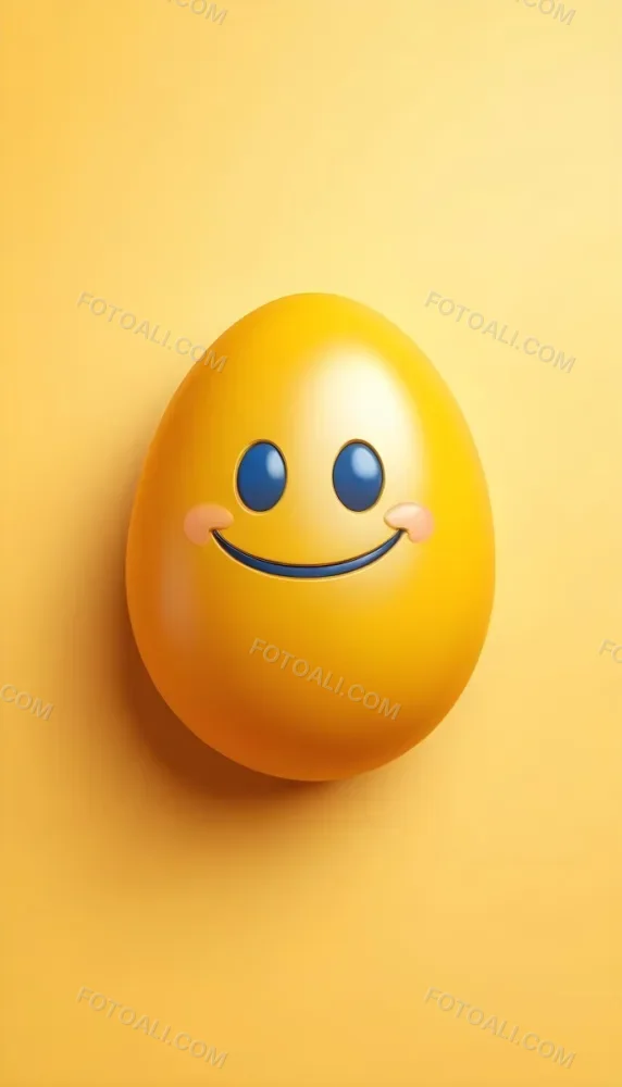 3d Model A Yellow Egg With A Smiling Face And Yellow Eyes On A Blue Background Figure Octane Render Volumetric Highly Detailed Videogame Aesthetic 24 D1c2
