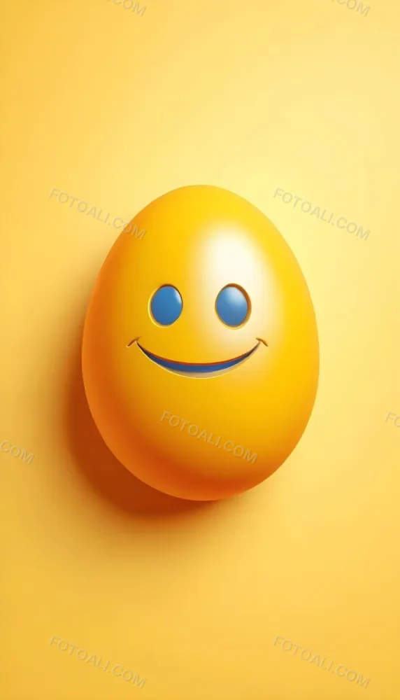 3d Model A Yellow Egg With A Smiling Face And Yellow Eyes On A Blue Background Figure Octane Render Volumetric Highly Detailed Videogame Aesthetic 4 E014