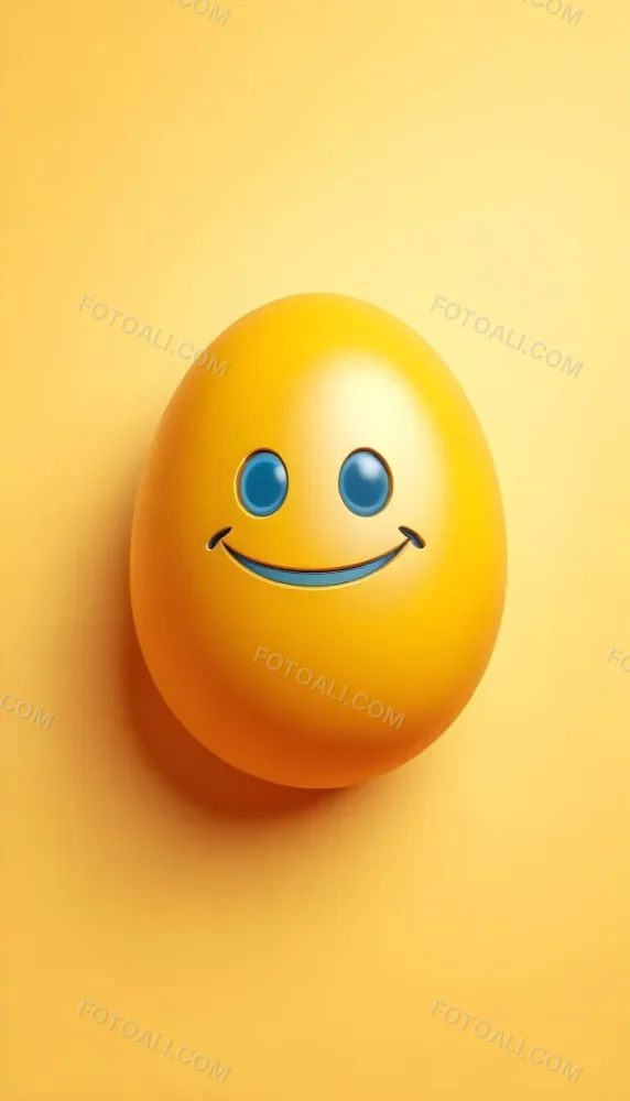 3d Model A Yellow Egg With A Smiling Face And Yellow Eyes On A Blue Background Figure Octane Render Volumetric Highly Detailed Videogame Aesthetic 6 394c