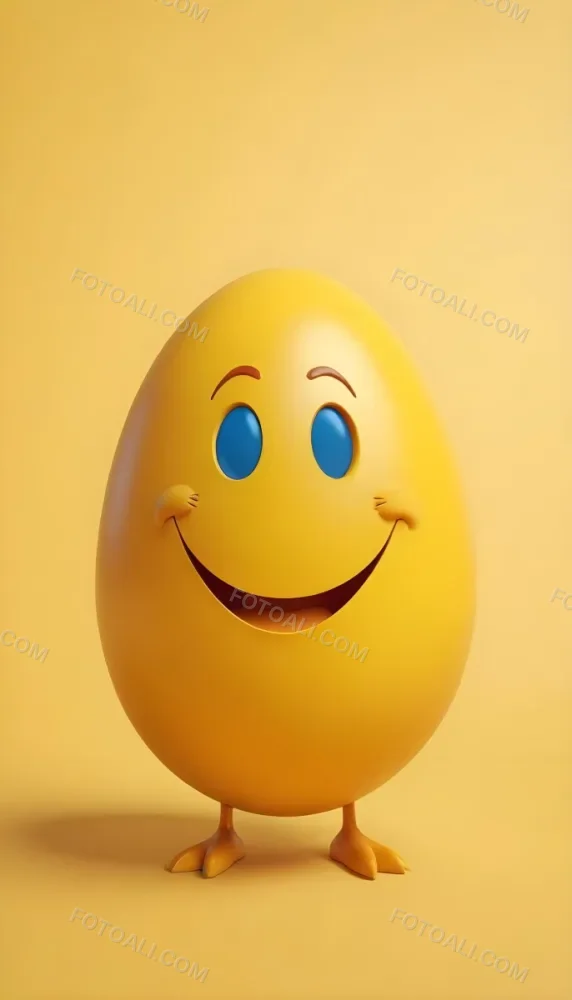 3d Model A Yellow Egg With A Smiling Face And Yellow Eyes On A Blue Background Figure Octane Render Volumetric Highly Detailed Videogame Aesthetic 7 8ec0
