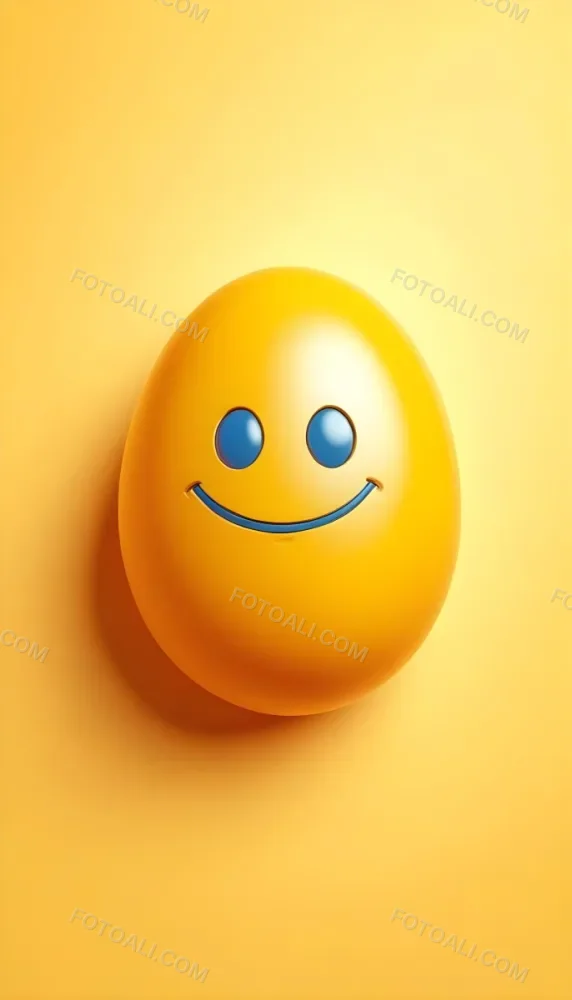 3d Model A Yellow Egg With A Smiling Face And Yellow Eyes On A Blue Background Figure Octane Render Volumetric Highly Detailed Videogame Aesthetic 7 F46f
