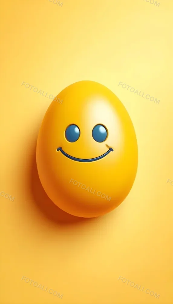 3d Model A Yellow Egg With A Smiling Face And Yellow Eyes On A Blue Background Figure Octane Render Volumetric Highly Detailed Videogame Aesthetic 8 A703