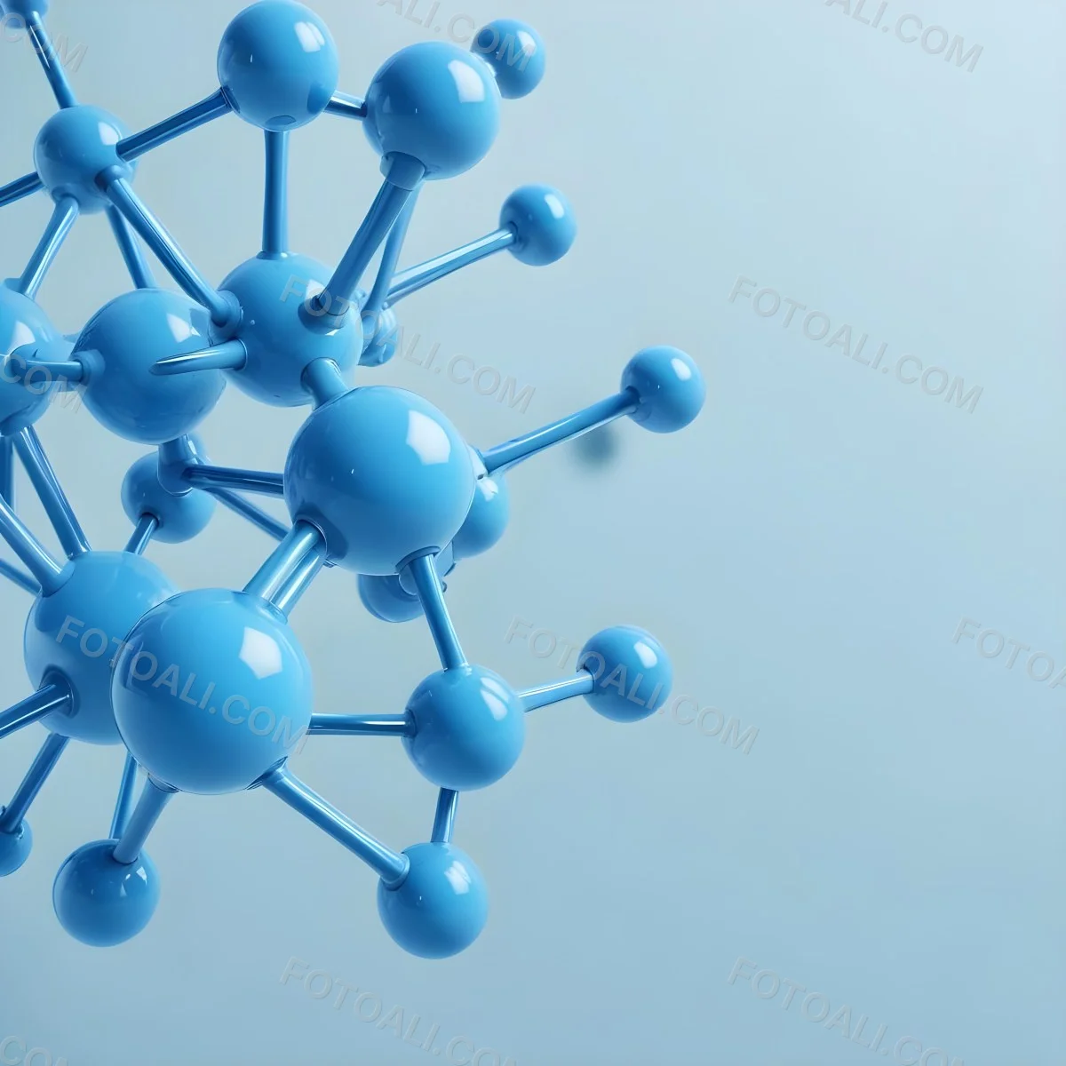 3d Model Abstract Blue Molecule Structure With Interconnected Spheres And Lines Scientific Concept Clean And Modern Design Light Blue Background Minimalist Composition Figure Octane Render Volumetric Highly Deta 61 5a6f
