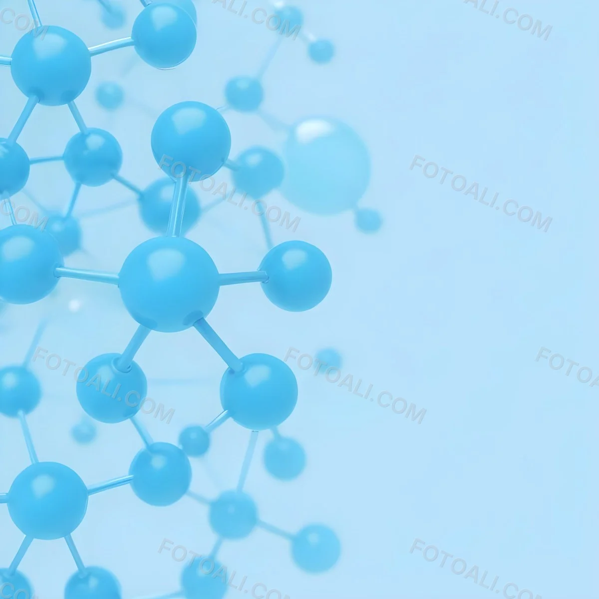 3d Model Abstract Blue Molecule Structure With Interconnected Spheres And Lines Scientific Concept Clean And Modern Design Light Blue Background Minimalist Composition Figure Octane Render Volumetric Highly Deta 63 Ba14