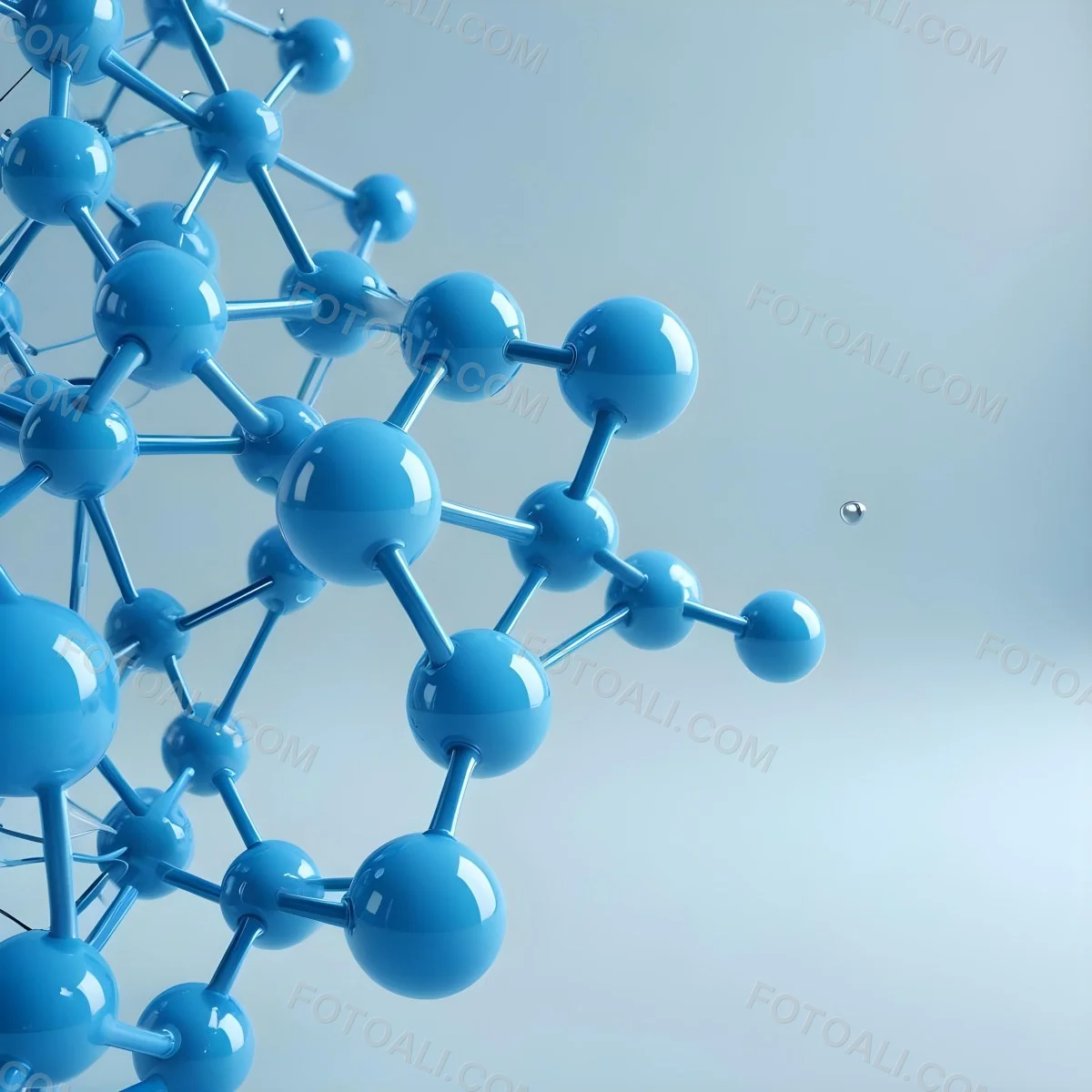 3d Model Abstract Blue Molecule Structure With Interconnected Spheres And Lines Scientific Concept Clean And Modern Design Light Blue Background Minimalist Composition Figure Octane Render Volumetric Highly Deta 65 E2c0