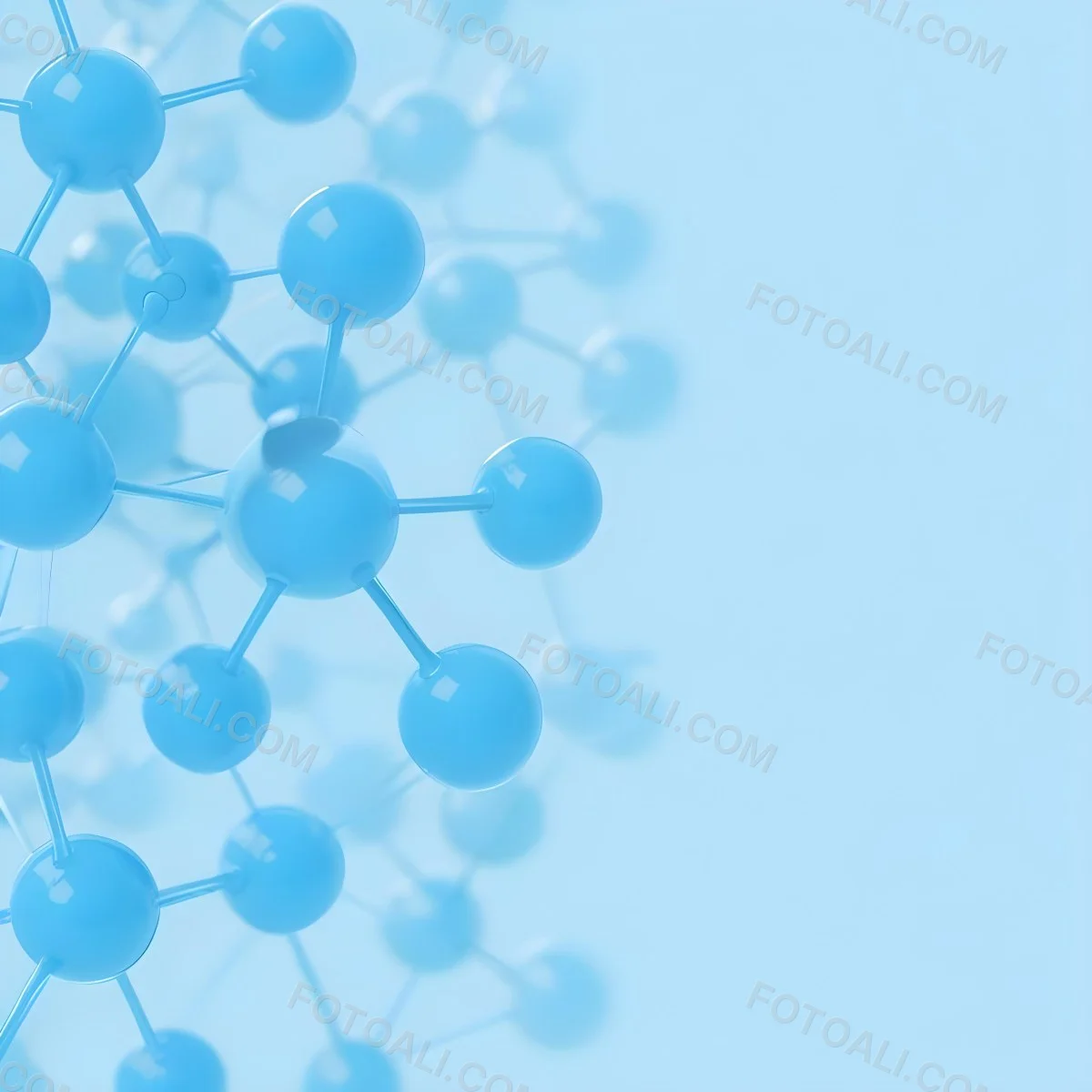 3d Model Abstract Blue Molecule Structure With Interconnected Spheres And Lines Scientific Concept Clean And Modern Design Light Blue Background Minimalist Composition Figure Octane Render Volumetric Highly Deta 67 2bb1