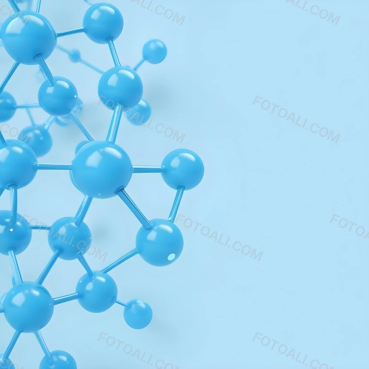 3d Model Abstract Blue Molecule Structure With Interconnected Spheres And Lines Scientific Concept Clean And Modern Design Light Blue Background Minimalist Composition Figure Octane Render Volumetric Highly Deta 8 9ace