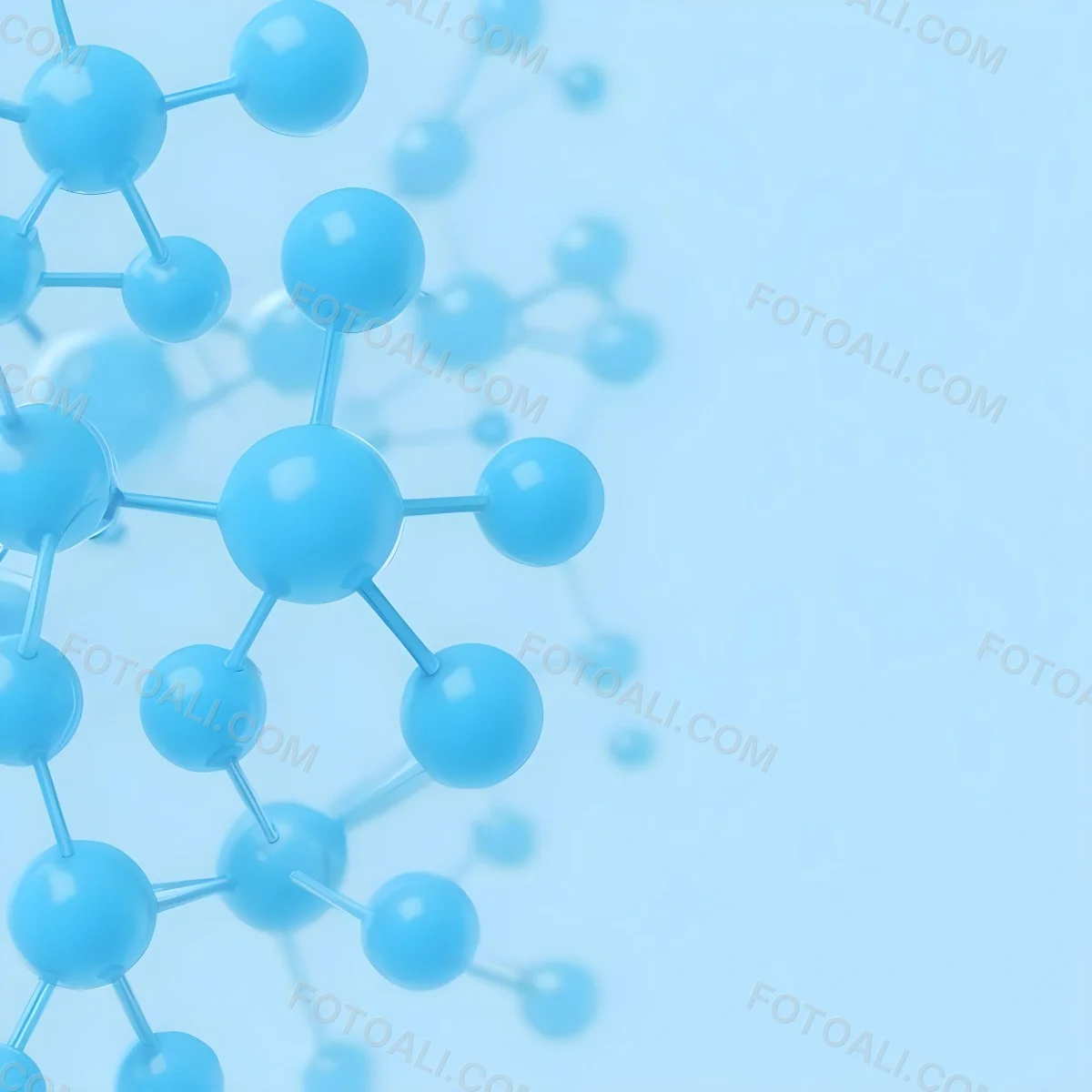 3d Model Abstract Blue Molecule Structure With Interconnected Spheres And Lines Scientific Concept Clean And Modern Design Light Blue Background Minimalist Composition Figure Octane Render Volumetric Highly Deta 9 4176