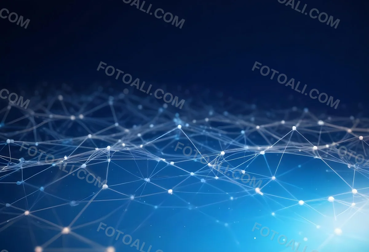3d Model Abstract Network Of Interconnected White Lines And Dots Forming A Grid Like Structure Set Against A Gradient Background Transitioning From Dark Blue To Light Blue Figure Octane Render Volumetric Highly Det 18 Af10