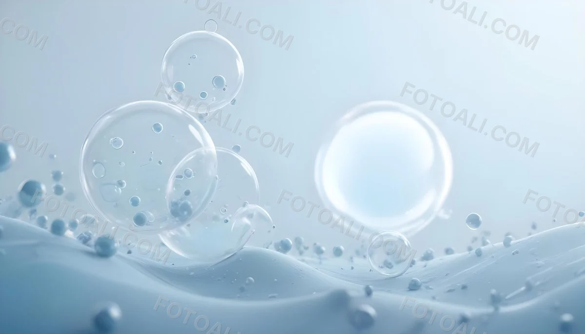 3d Model Bubbles With Molecules Inside Light Blue Background With Blurred Lights And Abstract Shapes Figure Octane Render Volumetric Highly Detailed Videogame Aesthetic 18 8453