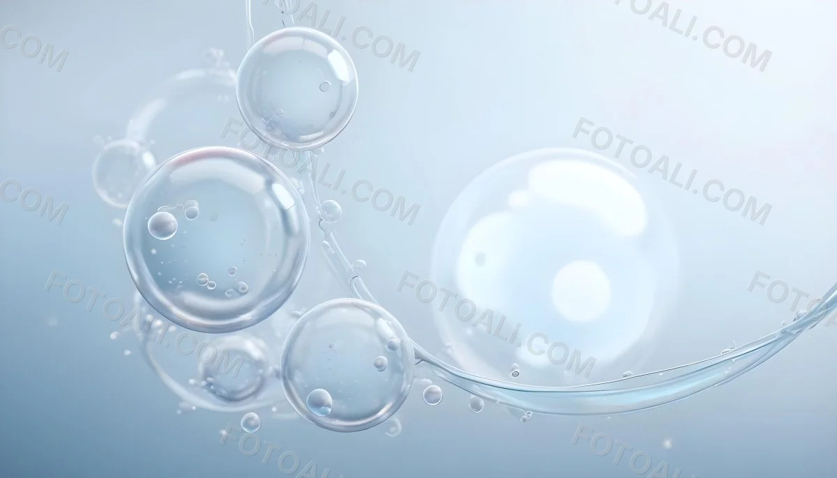 3d Model Bubbles With Molecules Inside Light Blue Background With Blurred Lights And Abstract Shapes Figure Octane Render Volumetric Highly Detailed Videogame Aesthetic 27 9af7