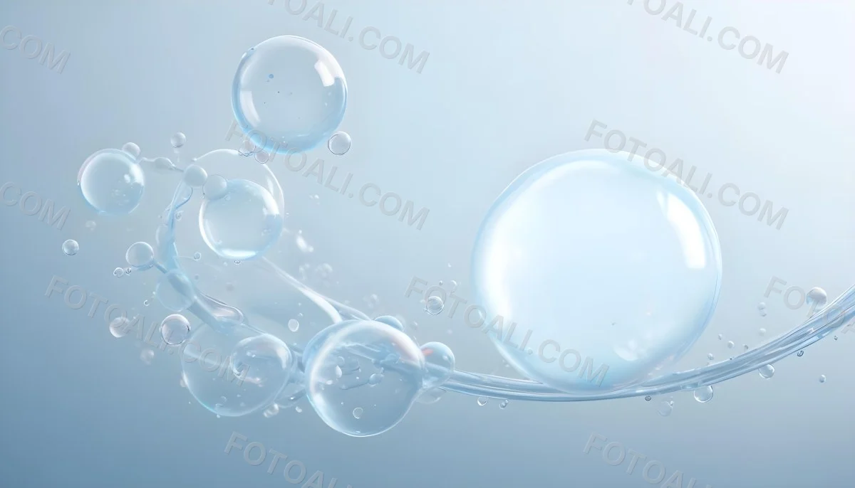 3d Model Bubbles With Molecules Inside Light Blue Background With Blurred Lights And Abstract Shapes Figure Octane Render Volumetric Highly Detailed Videogame Aesthetic 28 Af0b