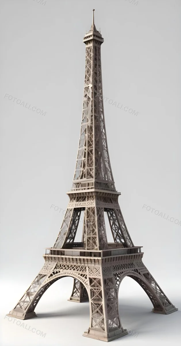 3d Model Eiffel Tower On A White Background Figure Octane Render Volumetric Highly Detailed Videogame Aesthetic 5 B951