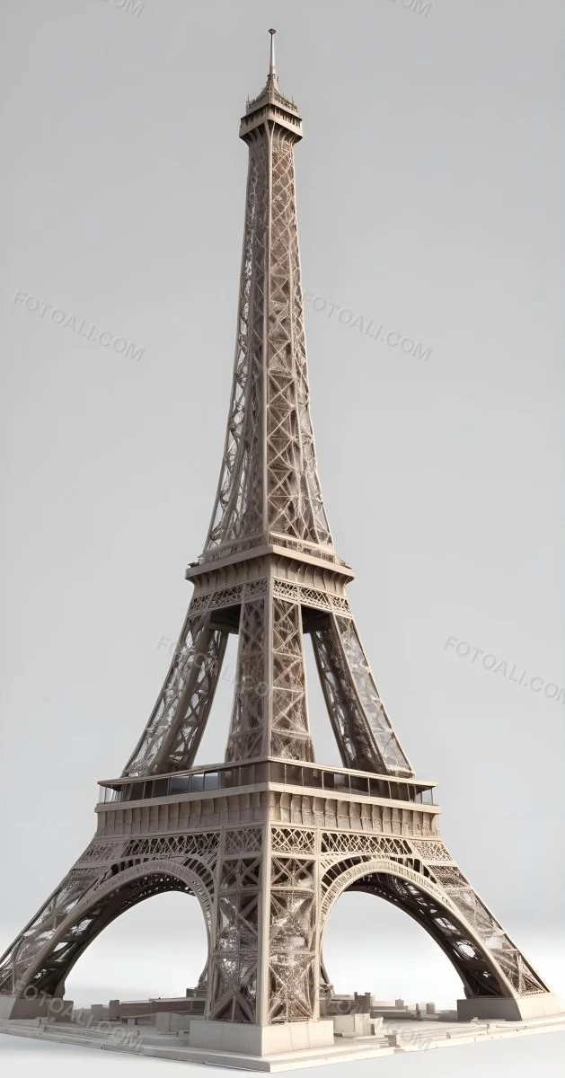 3d Model Eiffel Tower On A White Background Figure Octane Render Volumetric Highly Detailed Videogame Aesthetic 7 0962