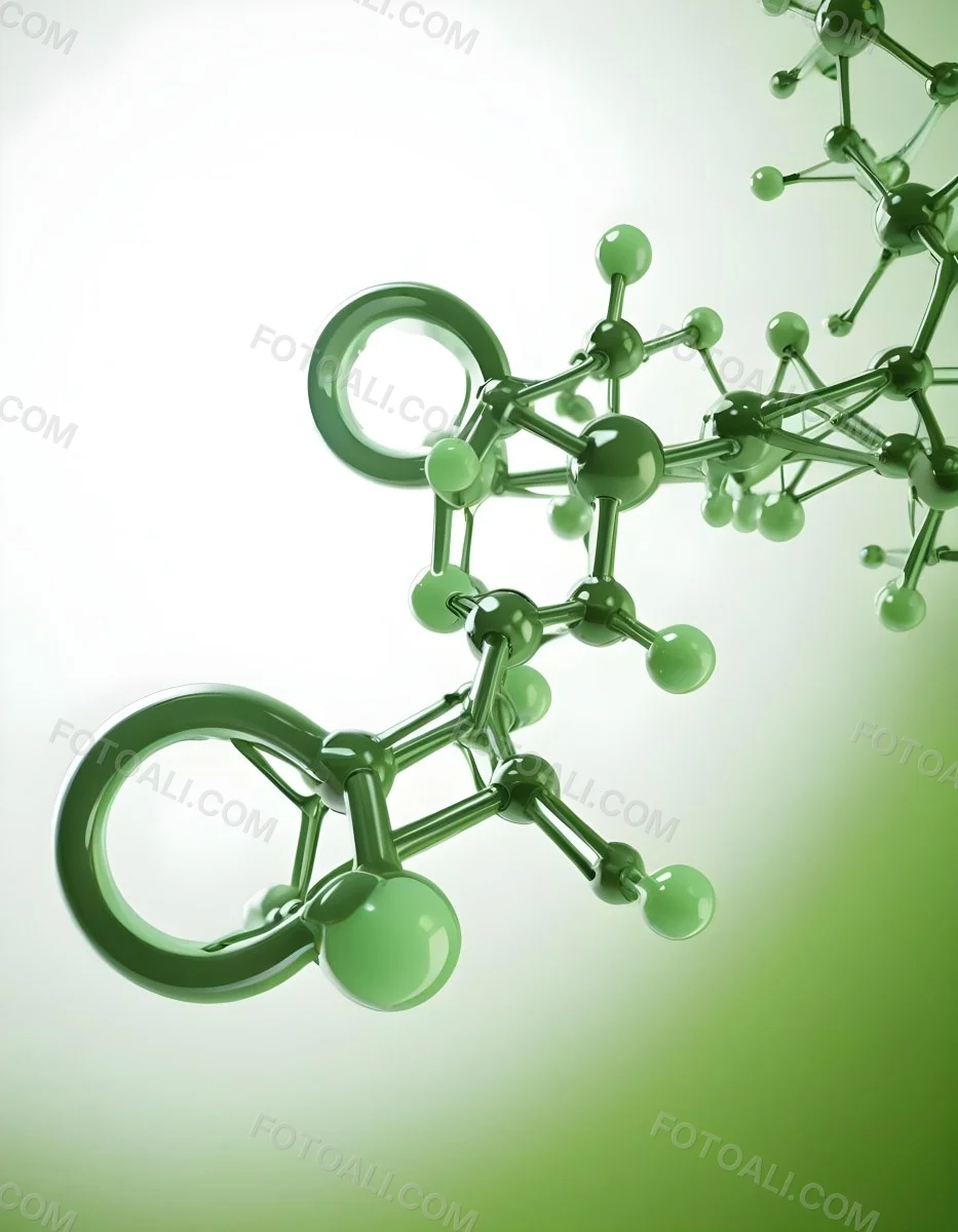 3d Model Green Molecule Structure With Interconnected Spheres And Thin Connecting Lines Against A Gradient White And Green Background Science Concept Organic Chemistry Figure Octane Render Volumetric Highly Detai 19 6988