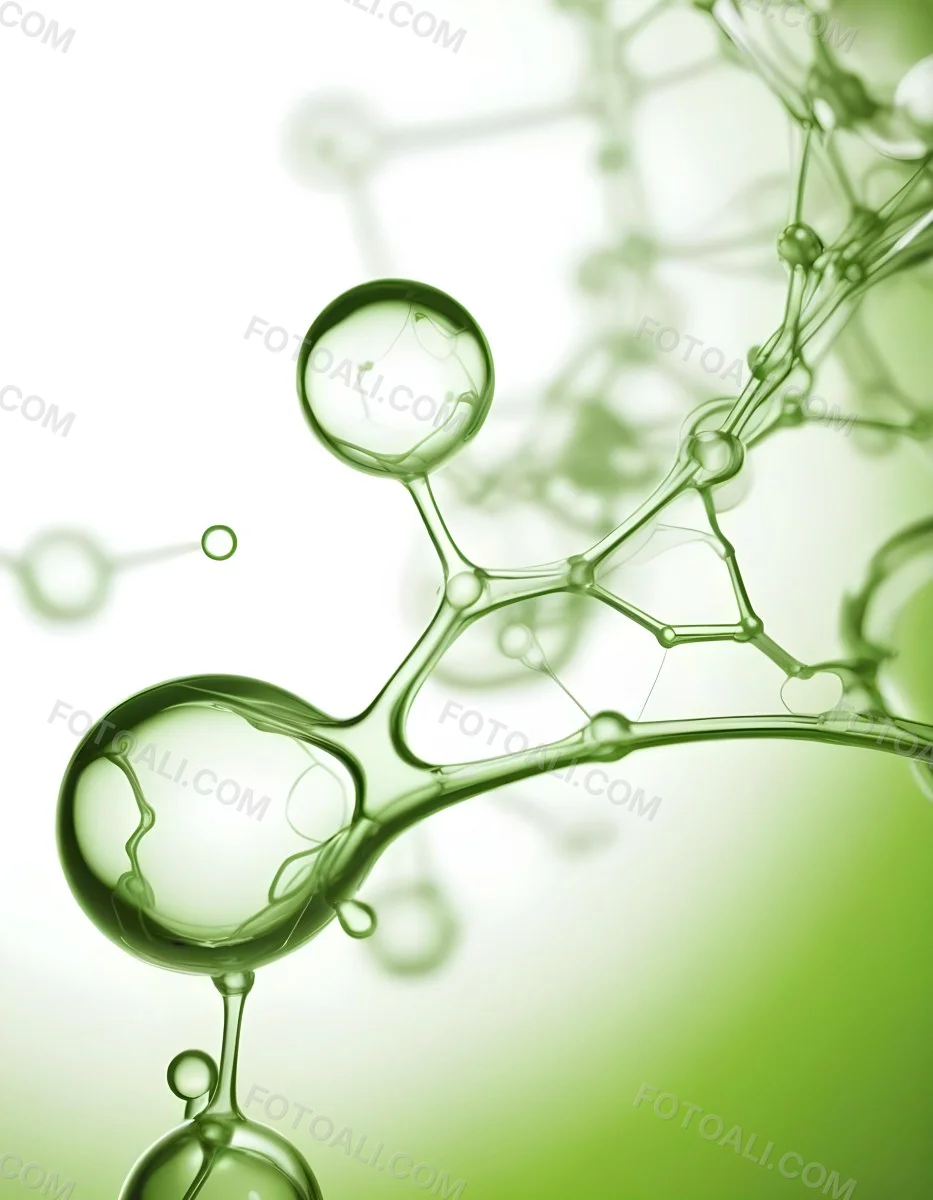3d Model Green Molecule Structure With Interconnected Spheres And Thin Connecting Lines Against A Gradient White And Green Background Science Concept Organic Chemistry Figure Octane Render Volumetric Highly Detai 30 Ce08