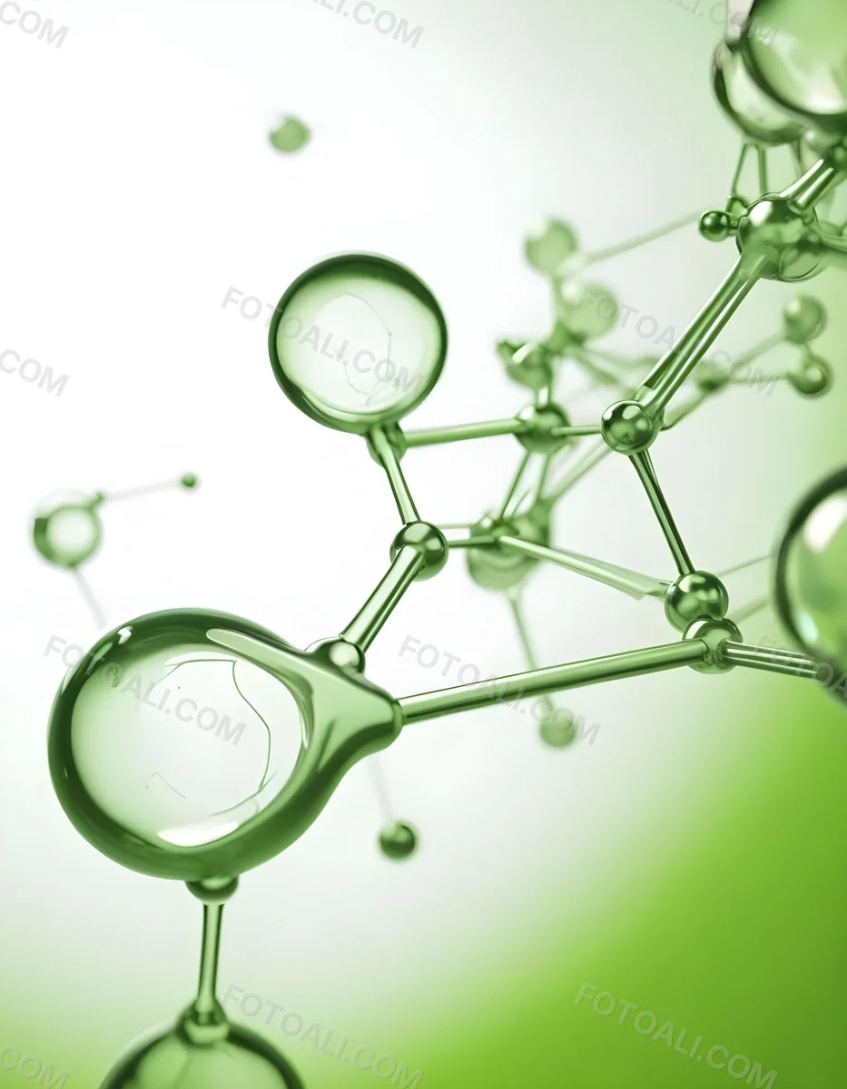 3d Model Green Molecule Structure With Interconnected Spheres And Thin Connecting Lines Against A Gradient White And Green Background Science Concept Organic Chemistry Figure Octane Render Volumetric Highly Detai 4 3105