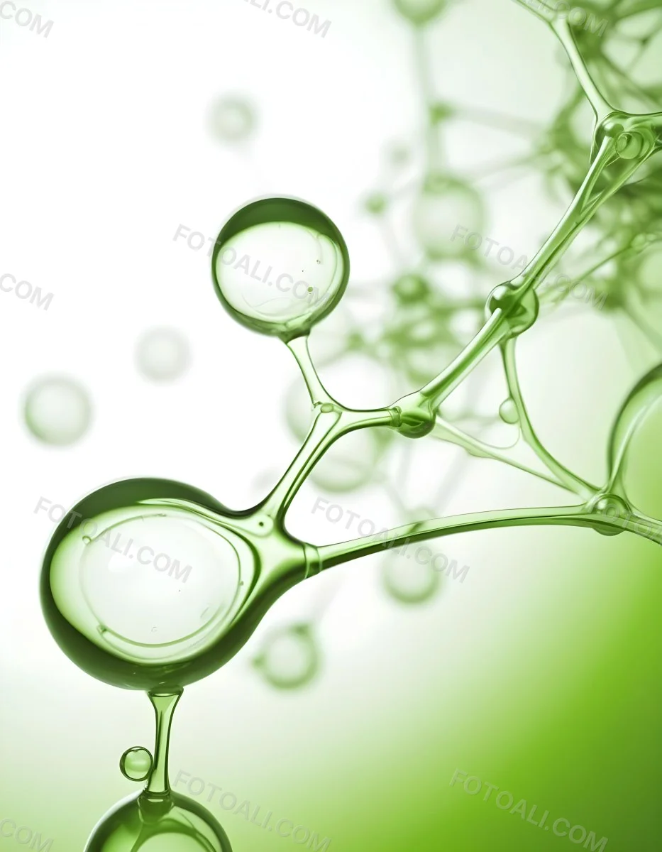 3d Model Green Molecule Structure With Interconnected Spheres And Thin Connecting Lines Against A Gradient White And Green Background Science Concept Organic Chemistry Figure Octane Render Volumetric Highly Detai 6 1113