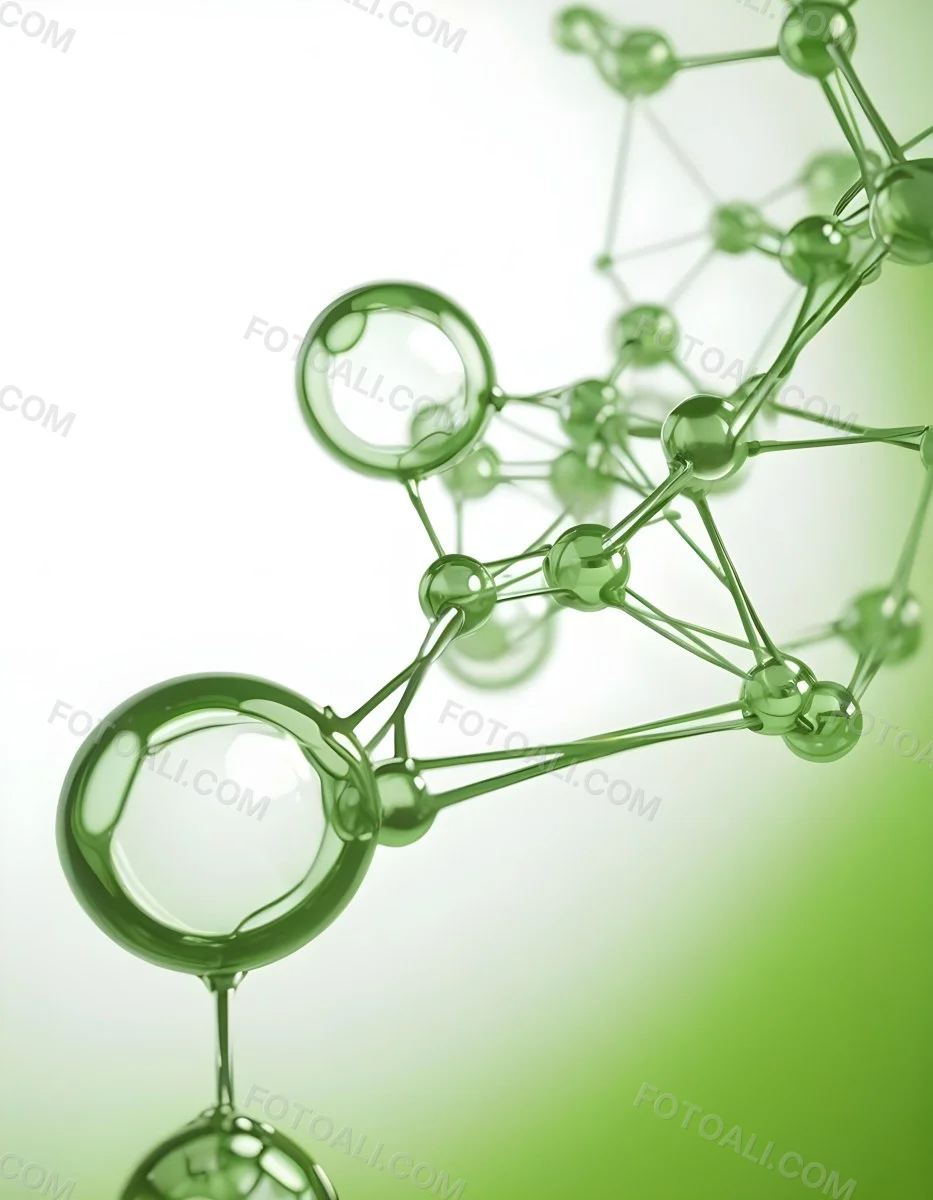 3d Model Green Molecule Structure With Interconnected Spheres And Thin Connecting Lines Against A Gradient White And Green Background Science Concept Organic Chemistry Figure Octane Render Volumetric Highly Detai 61 2d7b