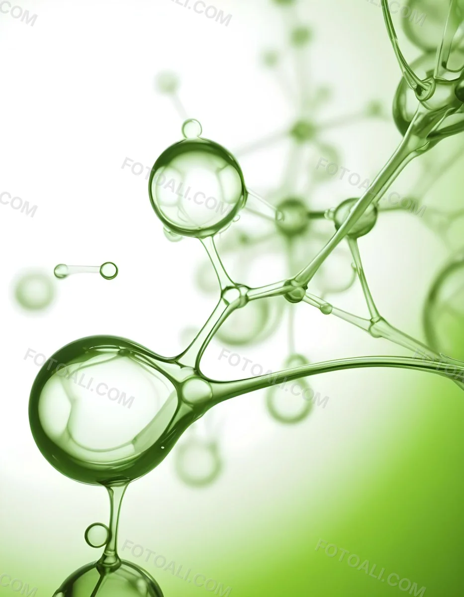 3d Model Green Molecule Structure With Interconnected Spheres And Thin Connecting Lines Against A Gradient White And Green Background Science Concept Organic Chemistry Figure Octane Render Volumetric Highly Detai 62 415c
