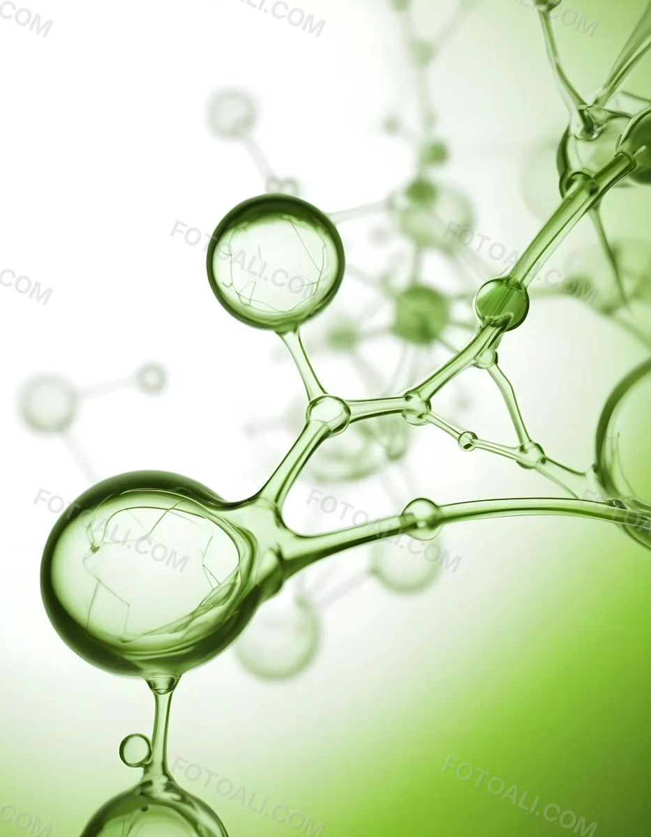 3d Model Green Molecule Structure With Interconnected Spheres And Thin Connecting Lines Against A Gradient White And Green Background Science Concept Organic Chemistry Figure Octane Render Volumetric Highly Detai 64 3d49