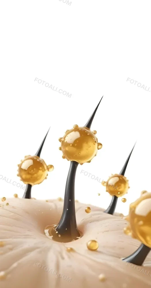 3d Model Hair Follicles With Oil Drops On A White Background Close Up View Of Hair And Scalp Hair Care Concept Hair Treatment Hair Health Figure Octane Render Volumetric Highly Detailed Videogame Aesthetic 14 17a4