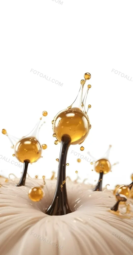 3d Model Hair Follicles With Oil Drops On A White Background Close Up View Of Hair And Scalp Hair Care Concept Hair Treatment Hair Health Figure Octane Render Volumetric Highly Detailed Videogame Aesthetic 8 C608