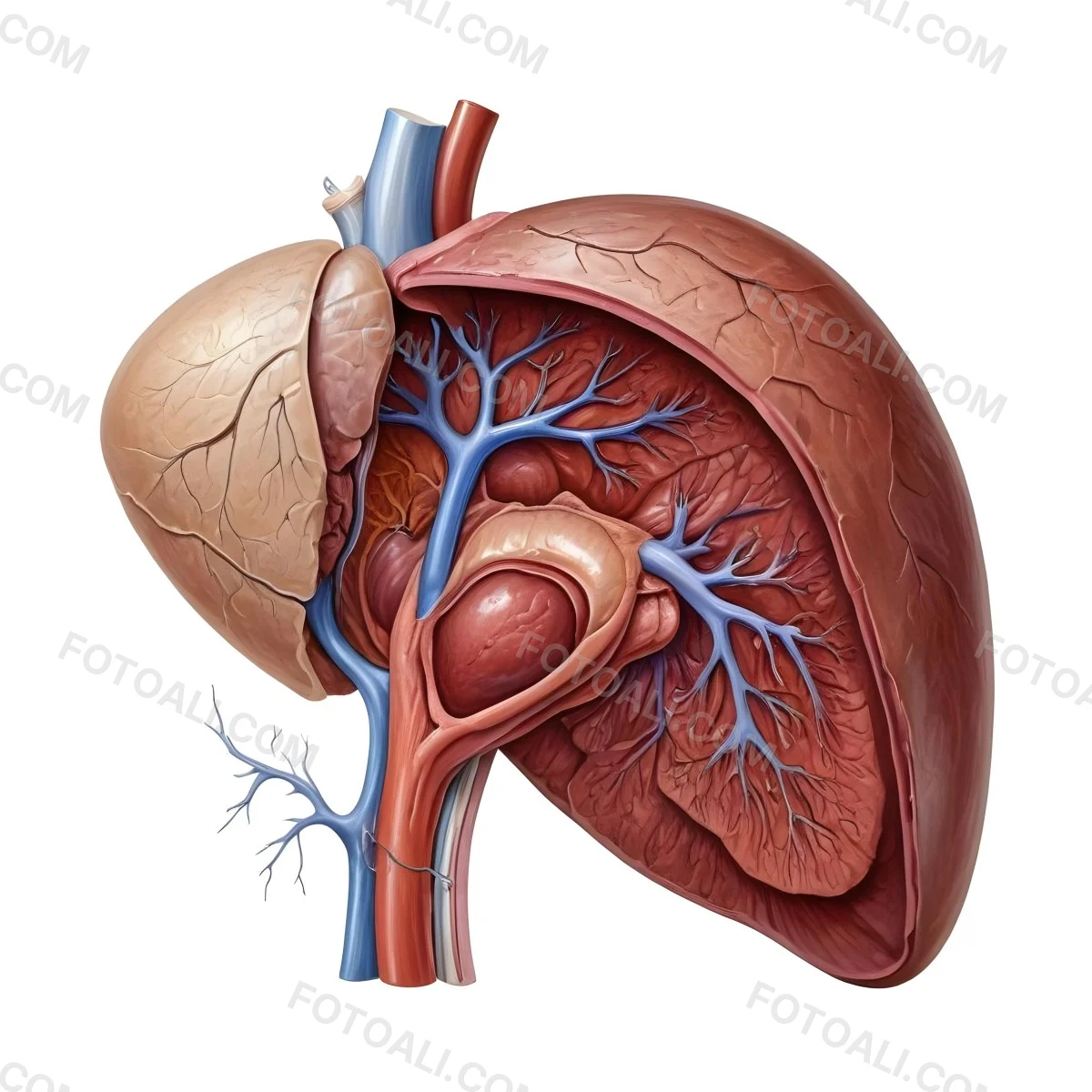 3d Model Human Liver Anatomy On A White Background Figure Octane Render Volumetric Highly Detailed Videogame Aesthetic 8 Dde4