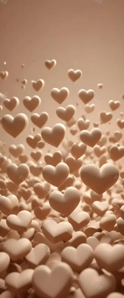 3d Model Many Light Brown Hearts Of Different Sizes Floating In A Light Brown Background Some Of Them Are In Focus And Some Are Blurred Figure Octane Render Volumetric Highly Detailed Videogame Aesthetic 39 0f57