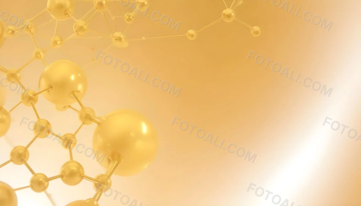 3d Model Molecular Structure With Golden Spheres Connected By Thin Lines Soft Golden Gradient Background Scientific Visualization Conceptual Design Modern Aesthetic Figure Octane Render Volumetric Highly Detailed 13 6086
